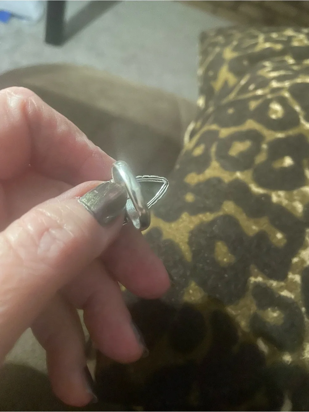 New Labradorite Statement Sterling  Silver Ring in Blue-Green Sheen Sz 9-9.5 - Picture 2 of 6